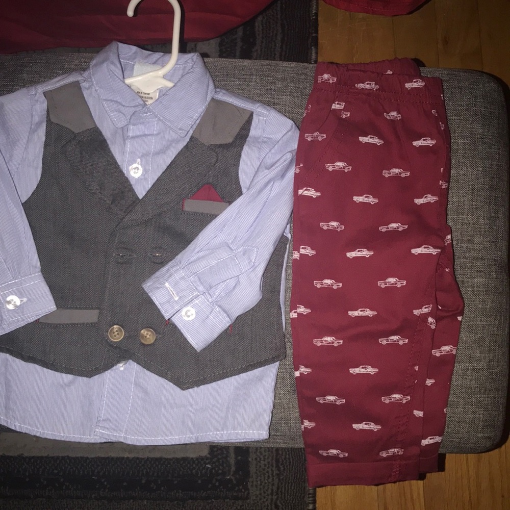 6-9 month vest suit set